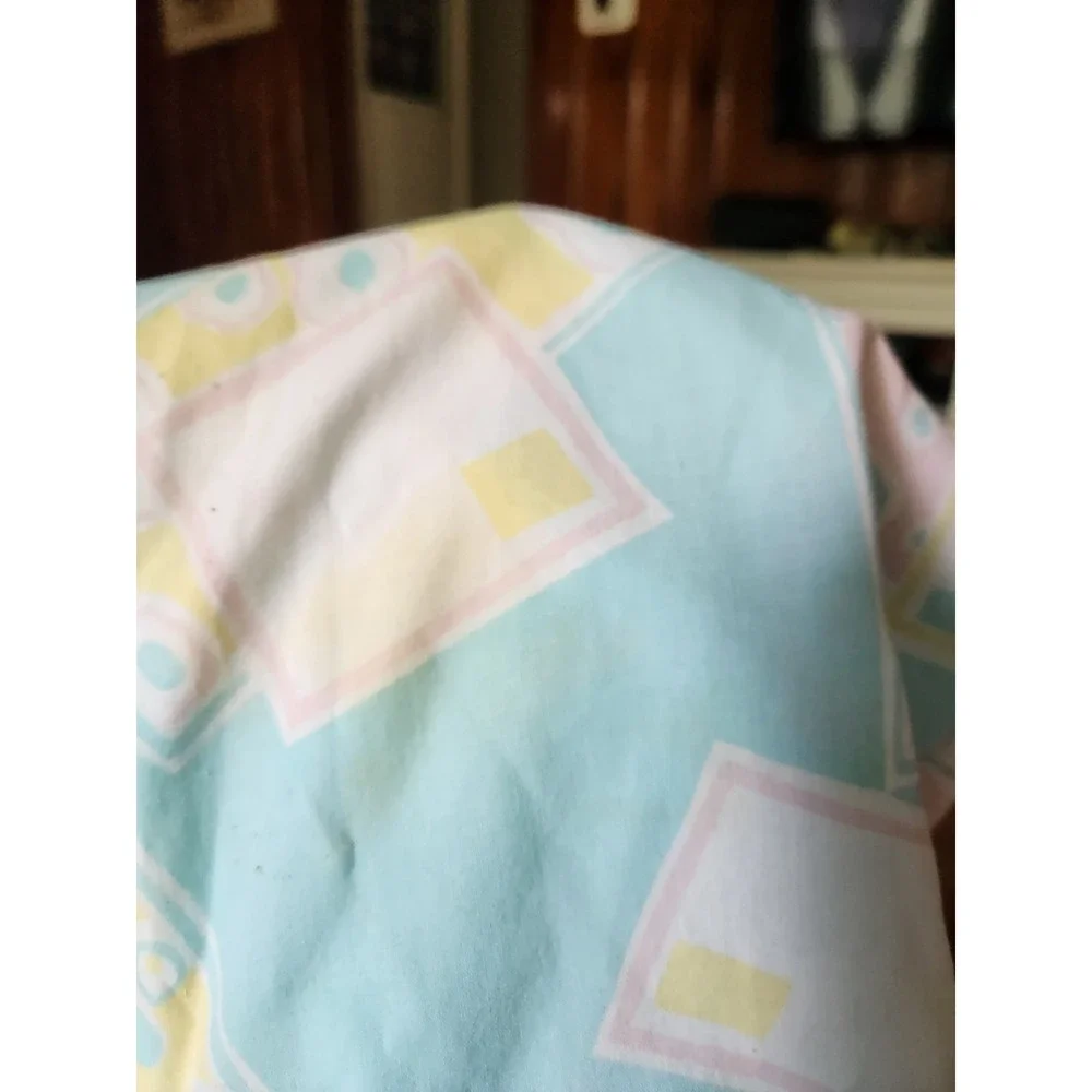 80s Pastel Geometric Print House Dress‎